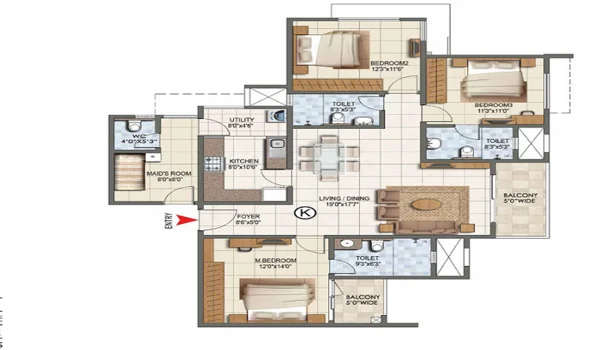 Featured Image of Godrej Regent Park 3 BHK Floor Plan