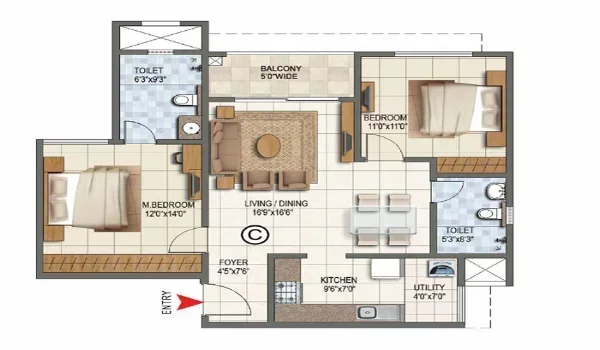 Featured Image of Godrej Regent Park 2 Bhk Apartment Floor Plan
